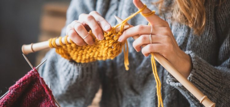 knitting needles and wool