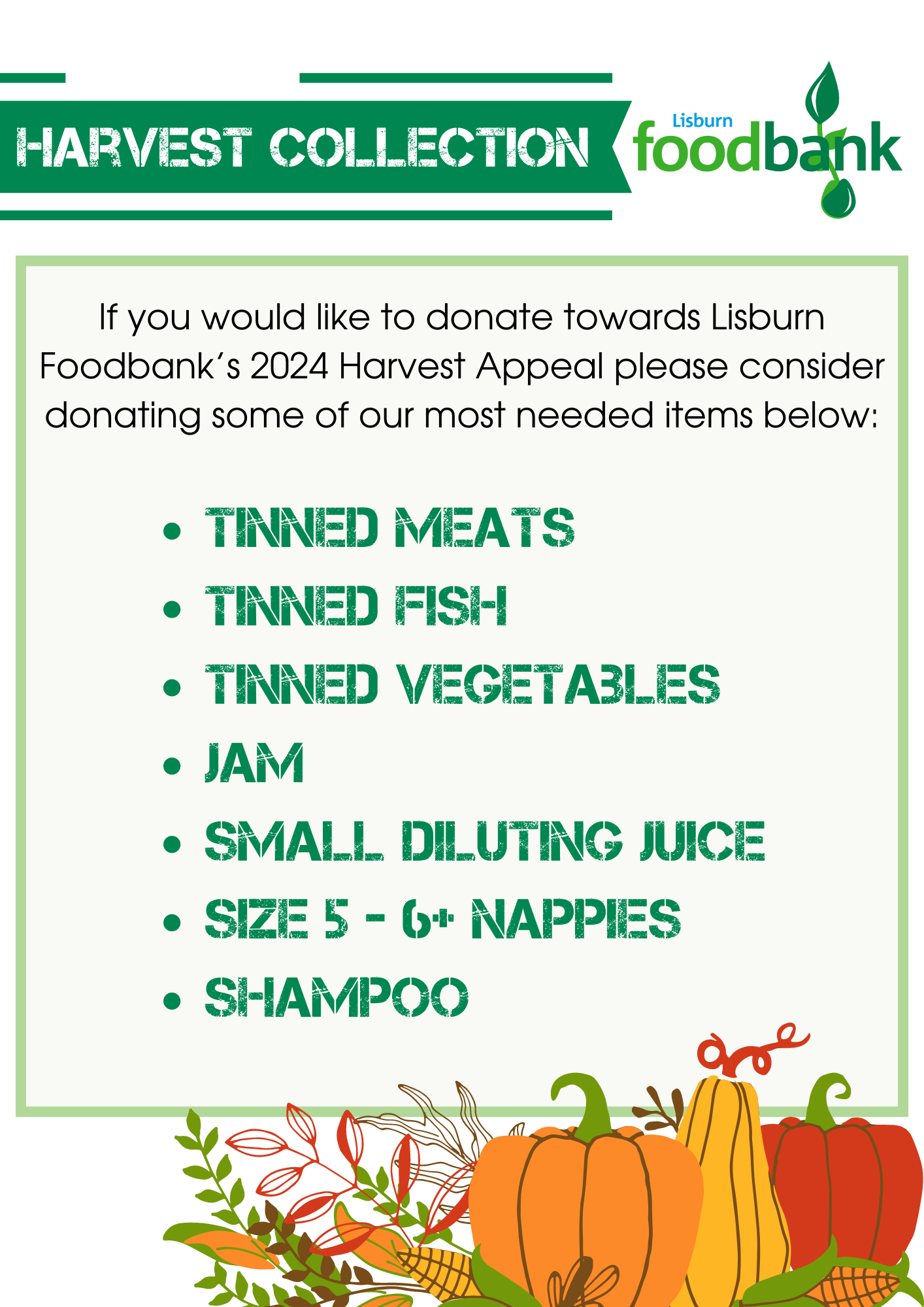 list of items needed for foodbank