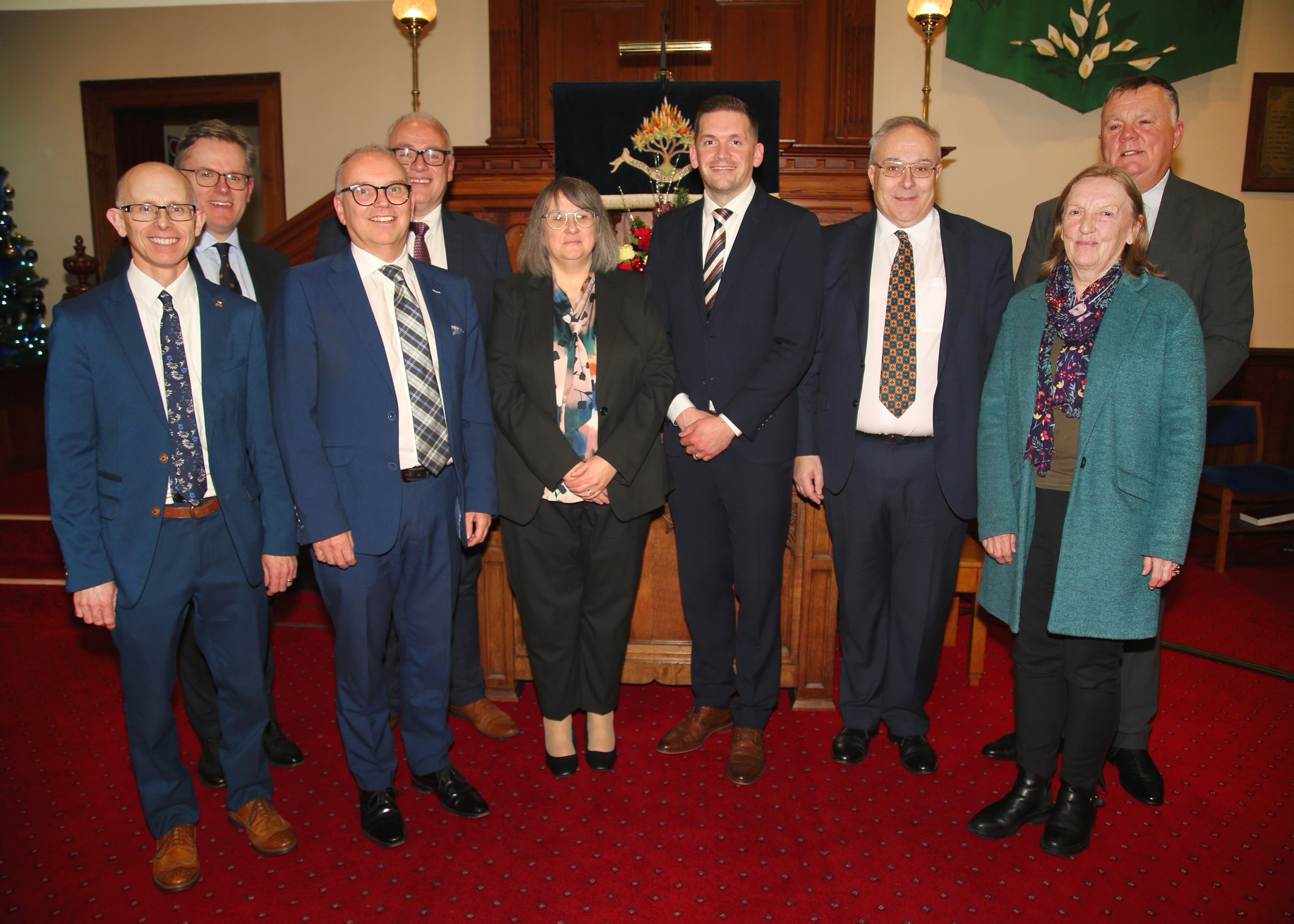 New minister, the Rev Mark Hawthorne and members of the Presbytery and associated churches.