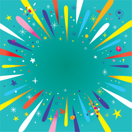 green background with shooting stars