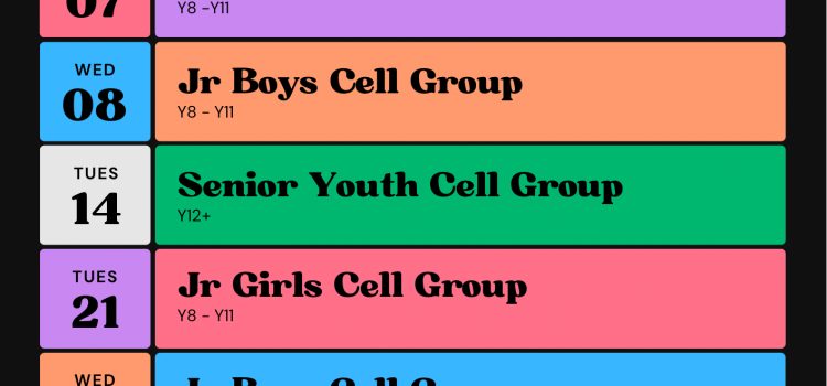 Youth Cell Groups Dares for Cell Groups in October