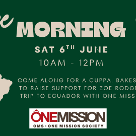Coffee Morning on Saturday 6 June at 10.00am