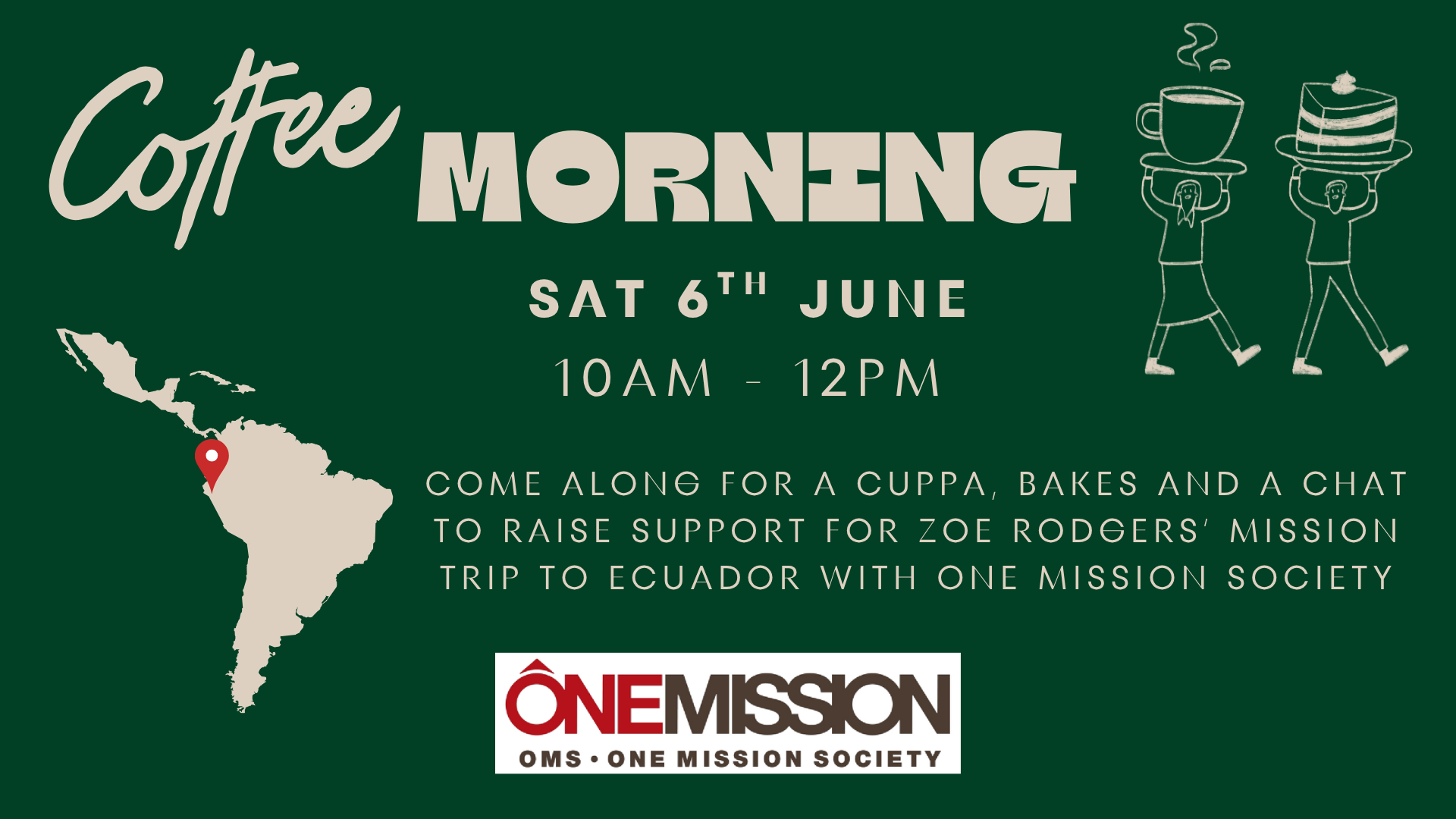 Coffee Morning on Saturday 6 June at 10.00am
