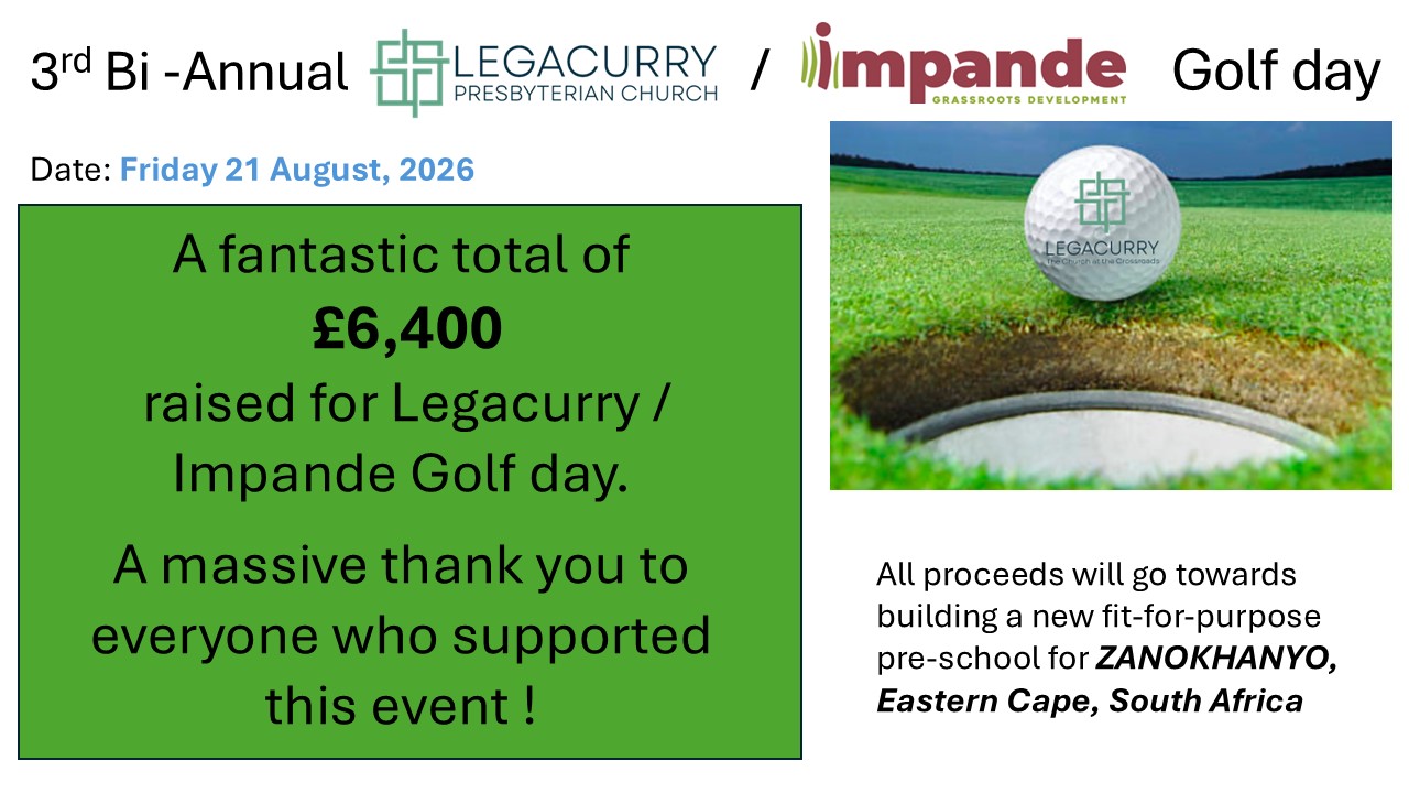 photo showing total raised at the Golf Day